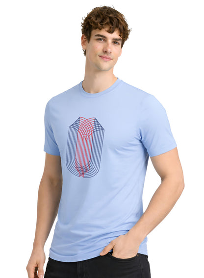 ADRO Mens Dual Arc Monogram Printed T-Shirt for Men | Cotton Printed Tshirt | Regular Fit Casual T-Shirts | Summer Tshirts