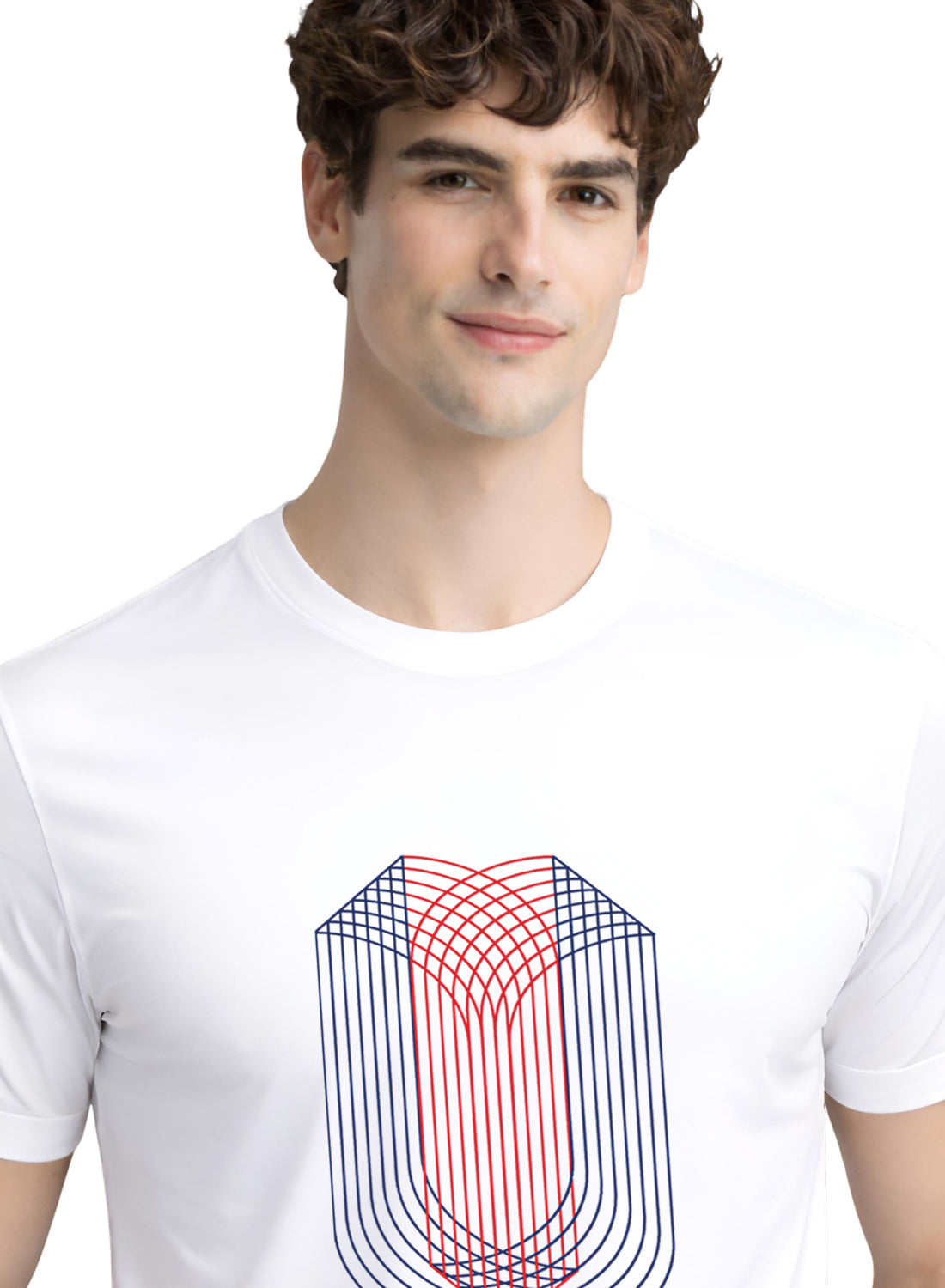 ADRO Mens Dual Arc Monogram Printed T-Shirt for Men | Cotton Printed Tshirt | Regular Fit Casual T-Shirts | Summer Tshirts