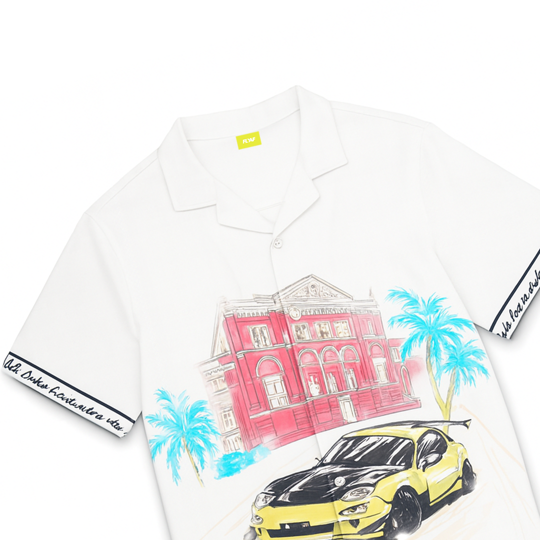 Liberta Racer Printed White Shirt