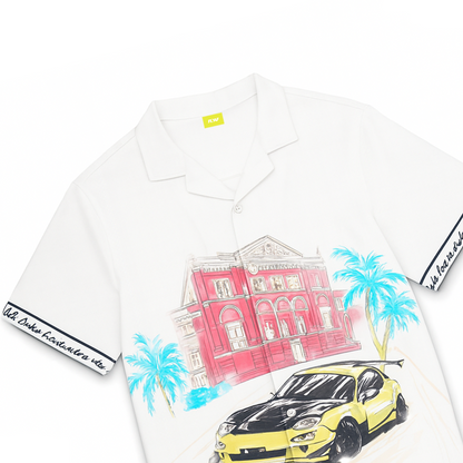 Liberta Racer Printed White Shirt