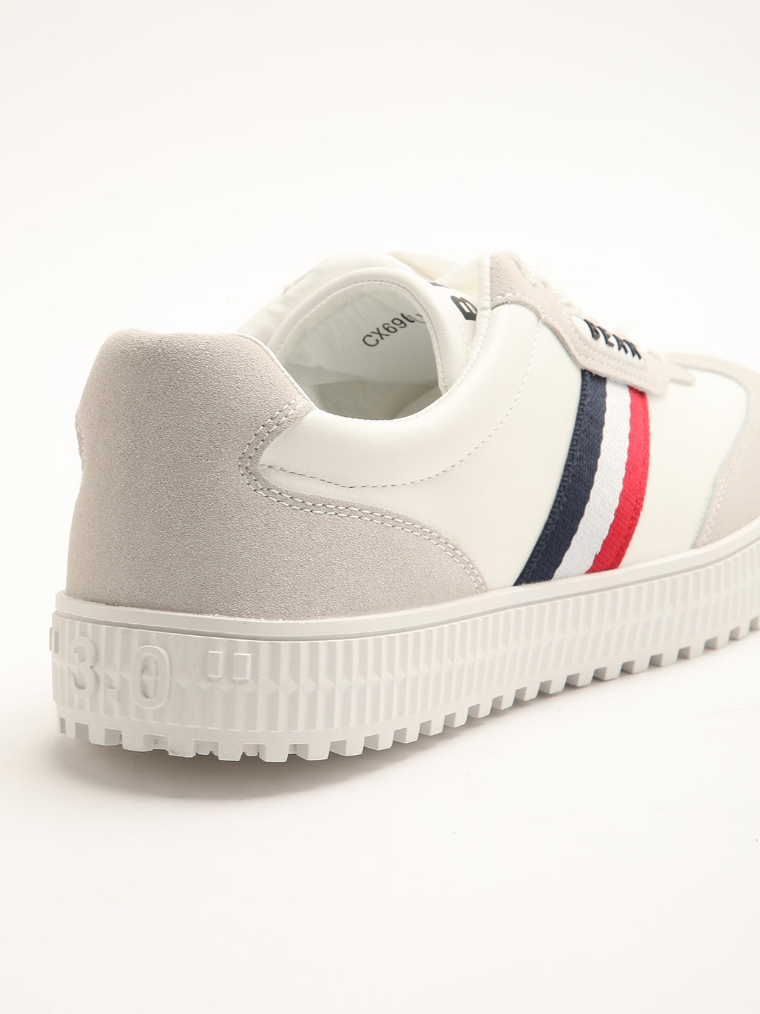 Men's Streamlined White Sneaker with Signature 3-Stripes