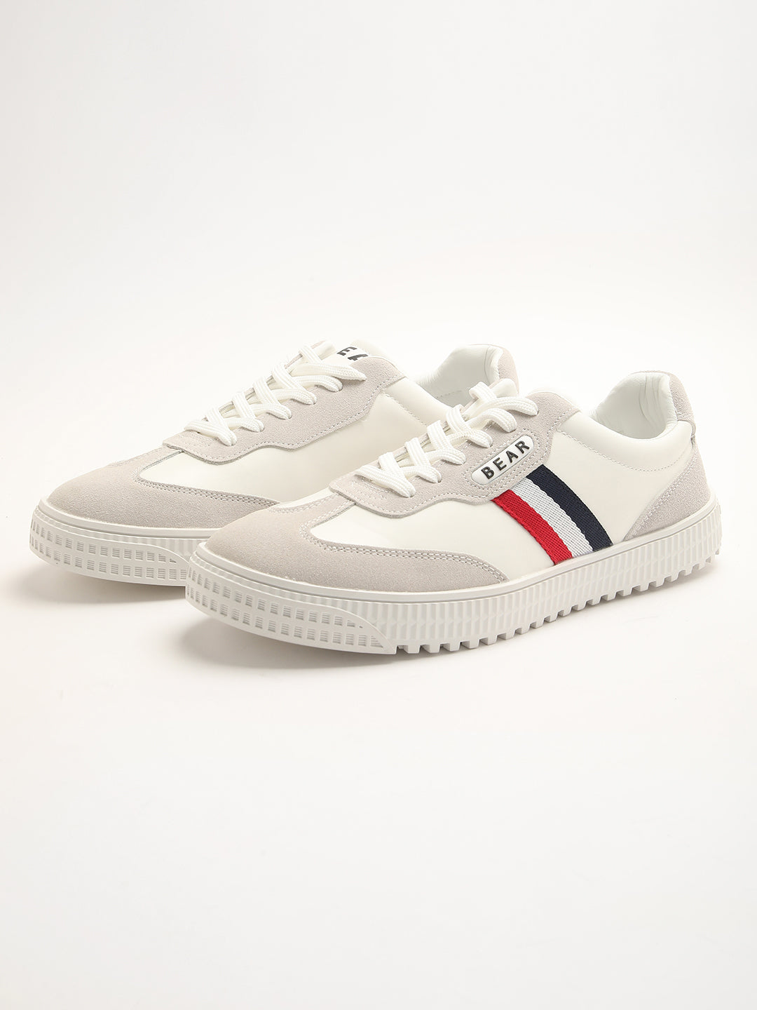 Men's Streamlined White Sneaker with Signature 3-Stripes