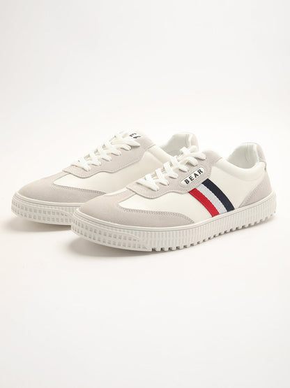 Men's Streamlined White Sneaker with Signature 3-Stripes