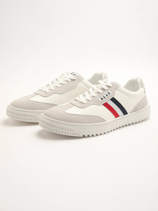 Men's Streamlined White Sneaker with Signature 3-Stripes