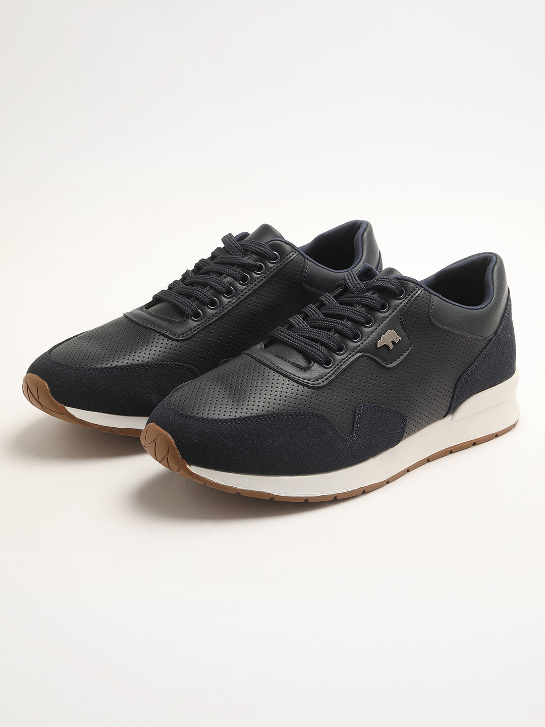 Men's Blue Modern Minimalistic Sneaker with Suede Panels