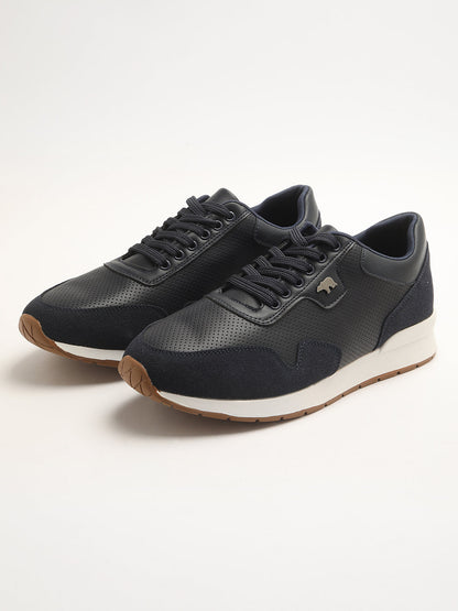 Men's Blue Modern Minimalistic Sneaker with Suede Panels