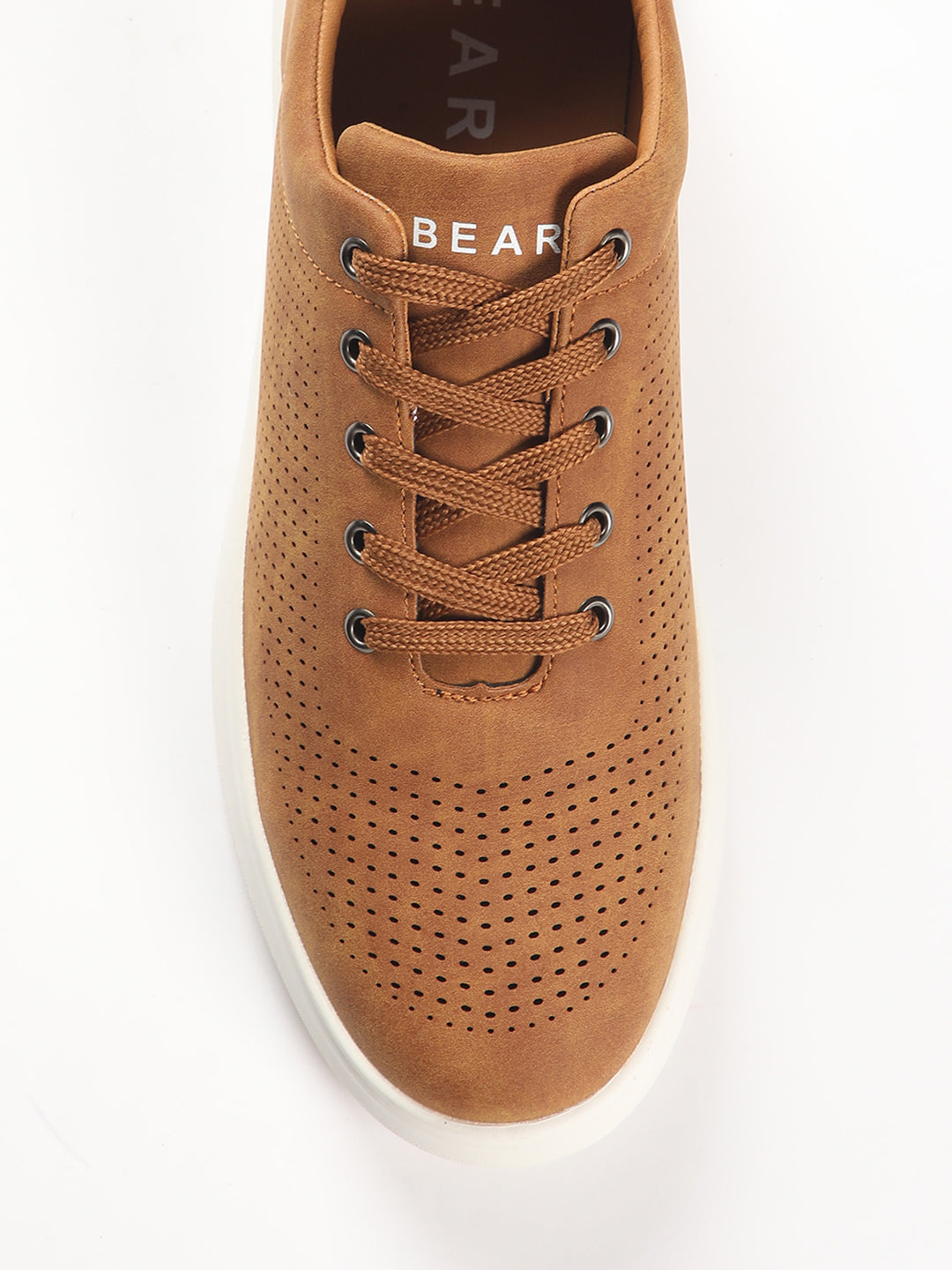 Men's Tan Casual Sneakers with Suede Finish