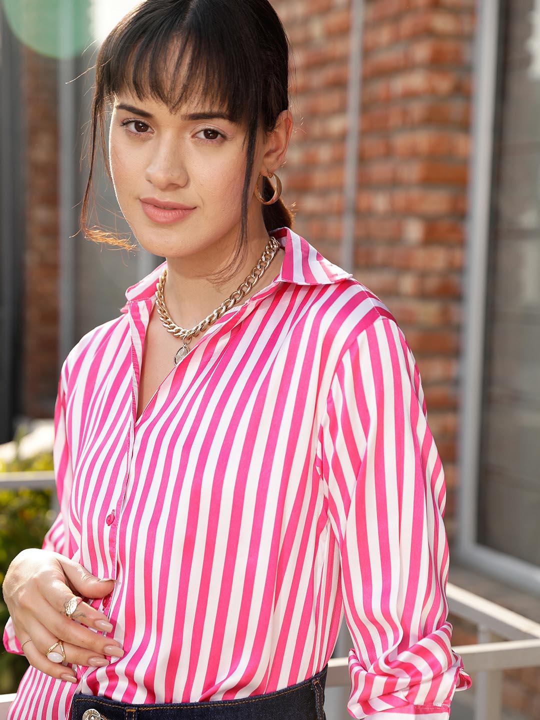 Satin Striped shirt