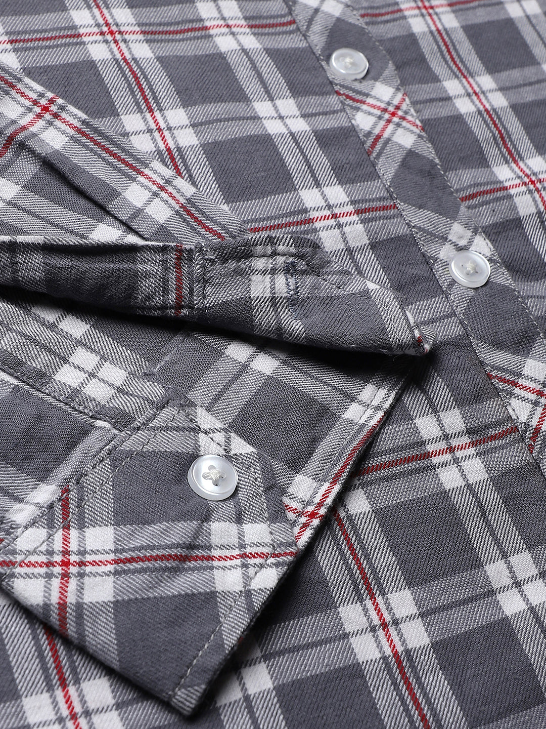 Grey Tartan Plaid Shirt