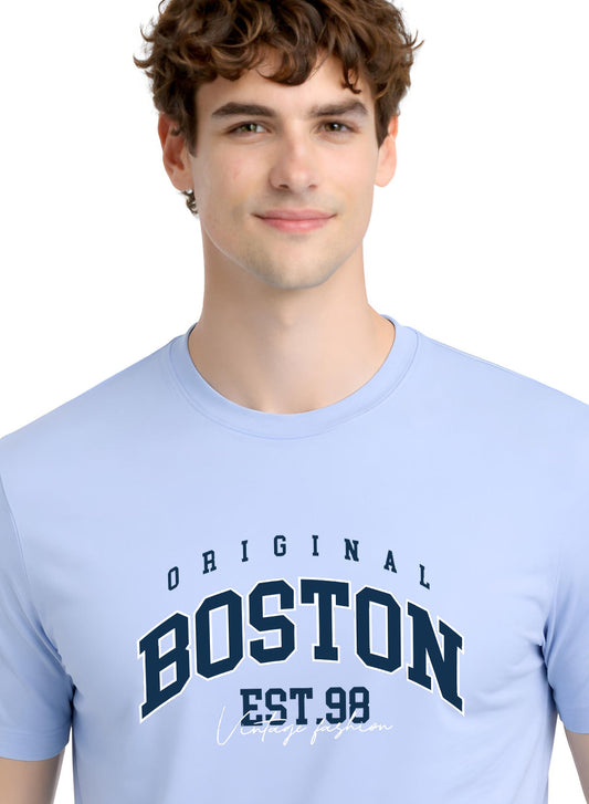 Adro Mens Boston City Printed Tshirt | Athletic Stylish Summer College Cotton T-shirt | Sporty Comfortable T shirts | Regular Fit