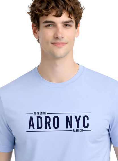 Adro Mens Branded Logo Printed T-Shirt | Typography Print 100% Cotton T shirt | Stylish Tee Summer Regular Fit Graphic Tshirt