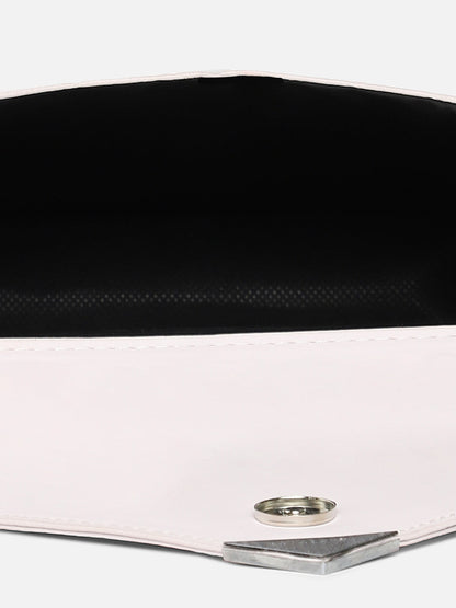 White Solid Vegan Leather Handbag