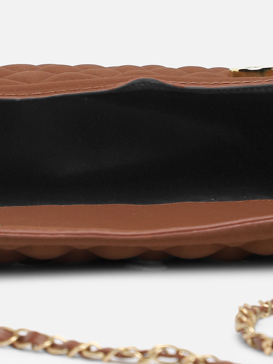 Brown Quilted Vegan Leather Sling Bag