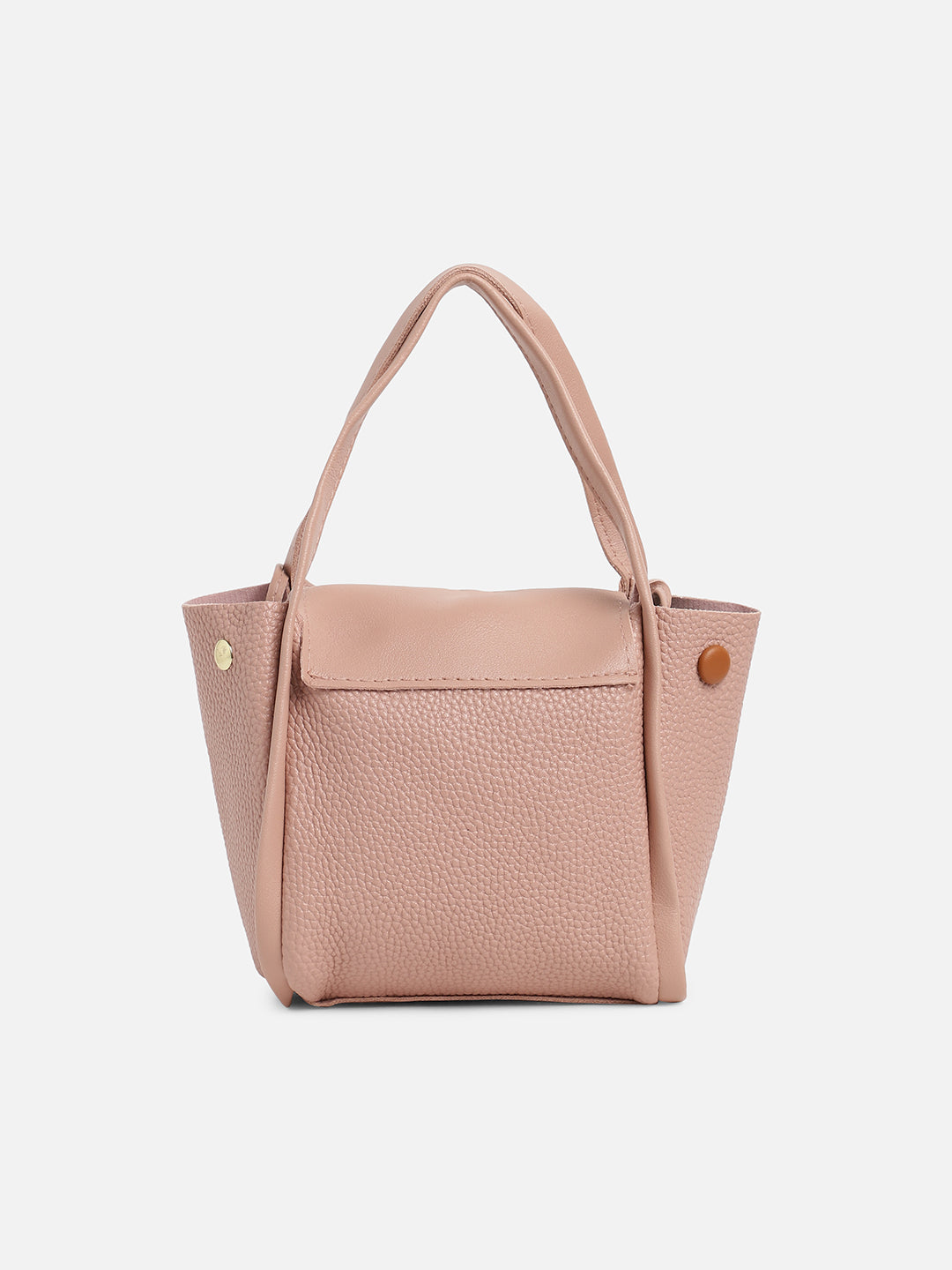 Pink Solid Vegan Leather Handbag