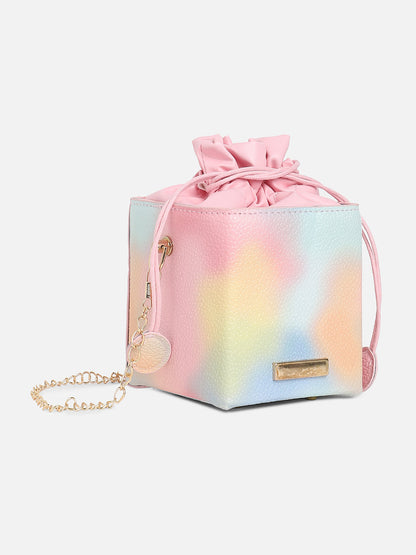 Multicolour Printed Vegan Leather Sling Bag