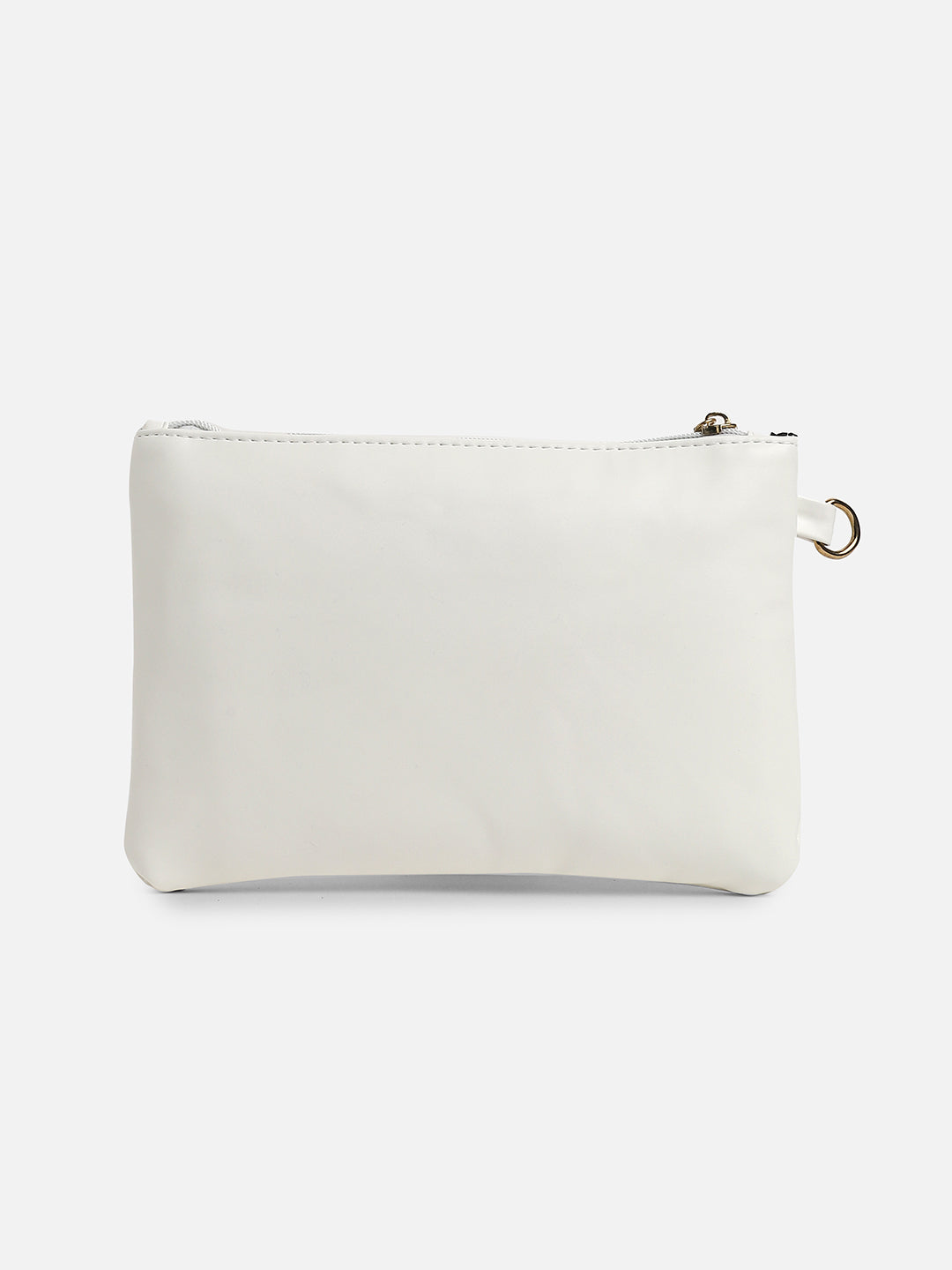 White Textured Vegan Leather Wallet