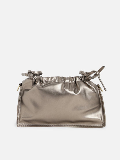 Bronze Solid Vegan Leather Handbag