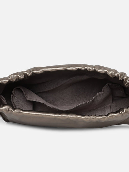 Bronze Solid Vegan Leather Handbag