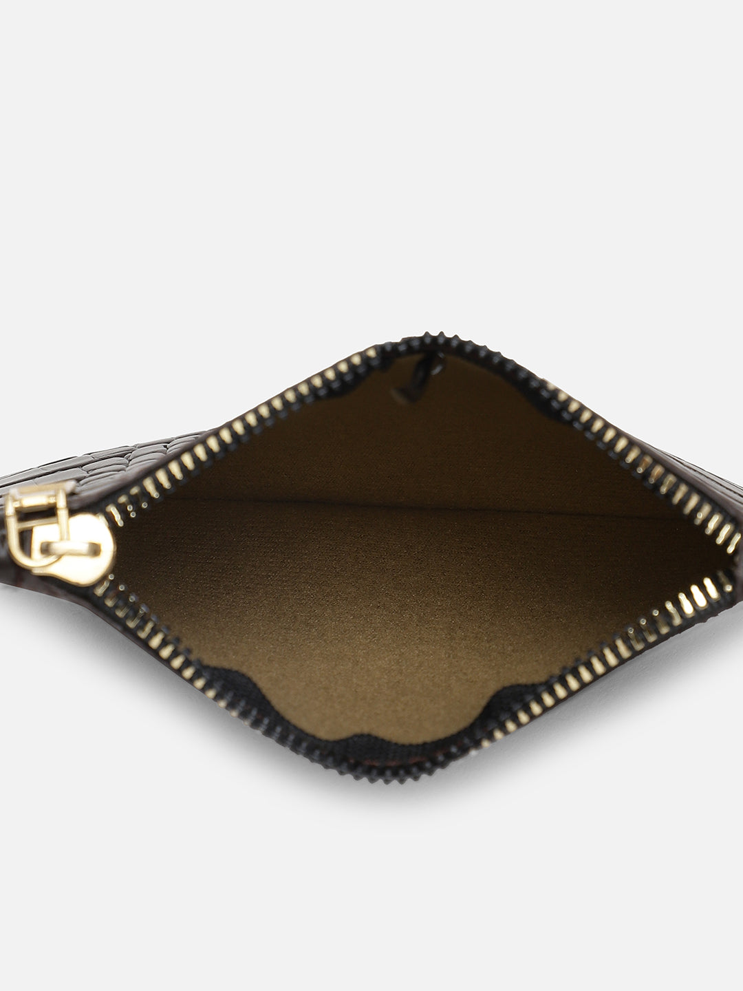 Black Textured Vegan Leather Tote Bag With Pouch Set