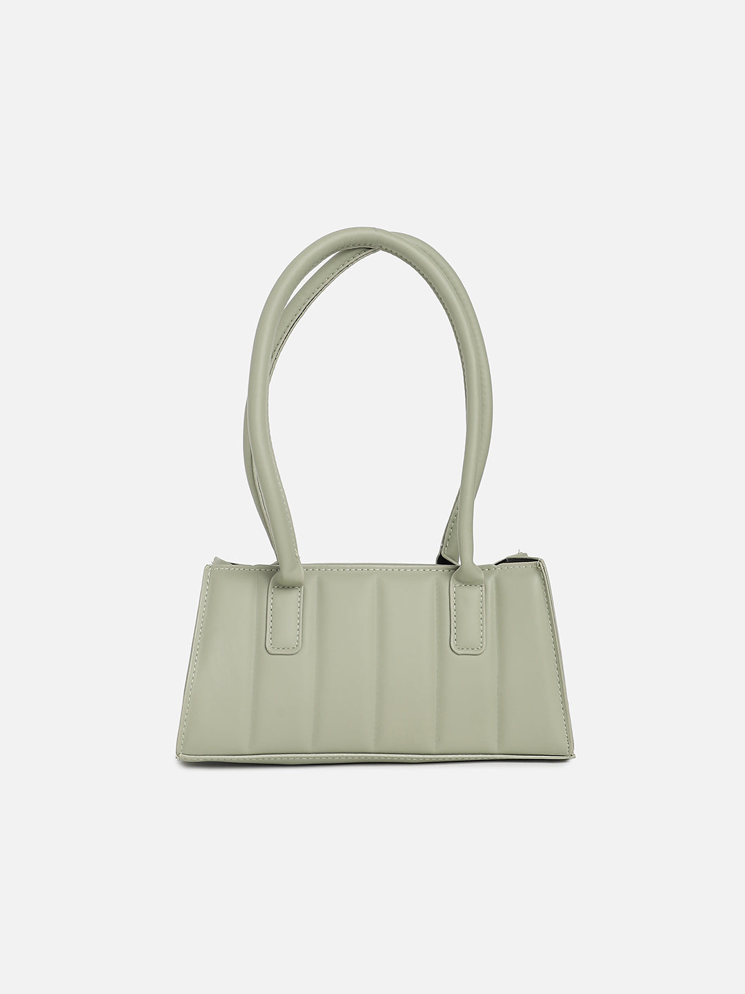 Green Quilted Vegan Leather Shoulder Bag