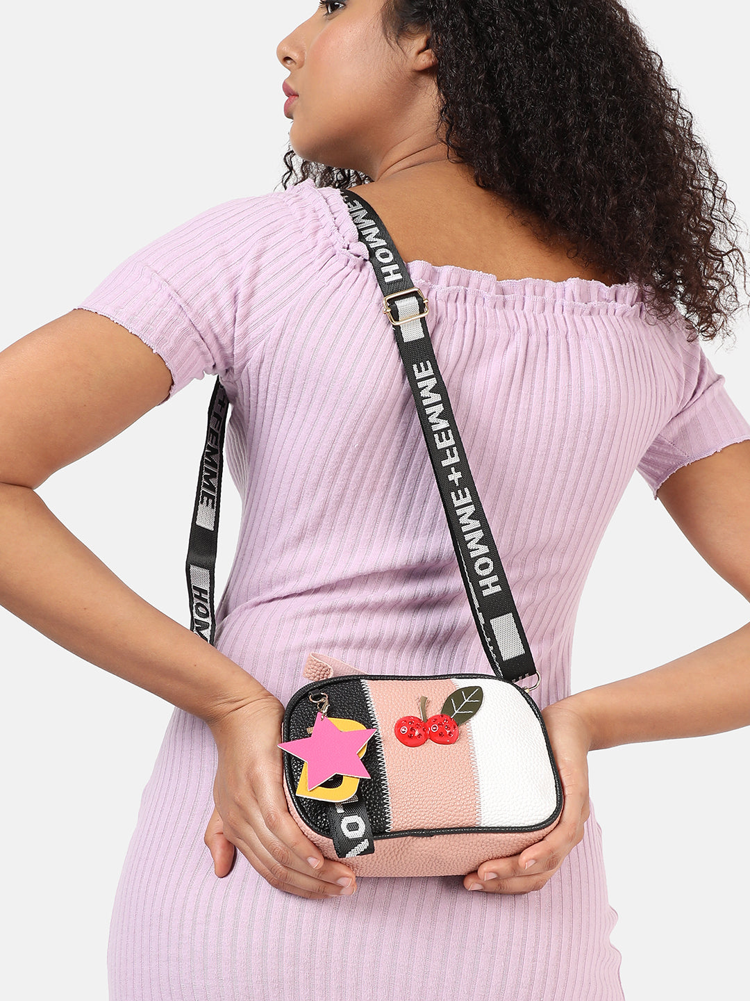 Multicolour Colourblocked Vegan Leather Sling Bag