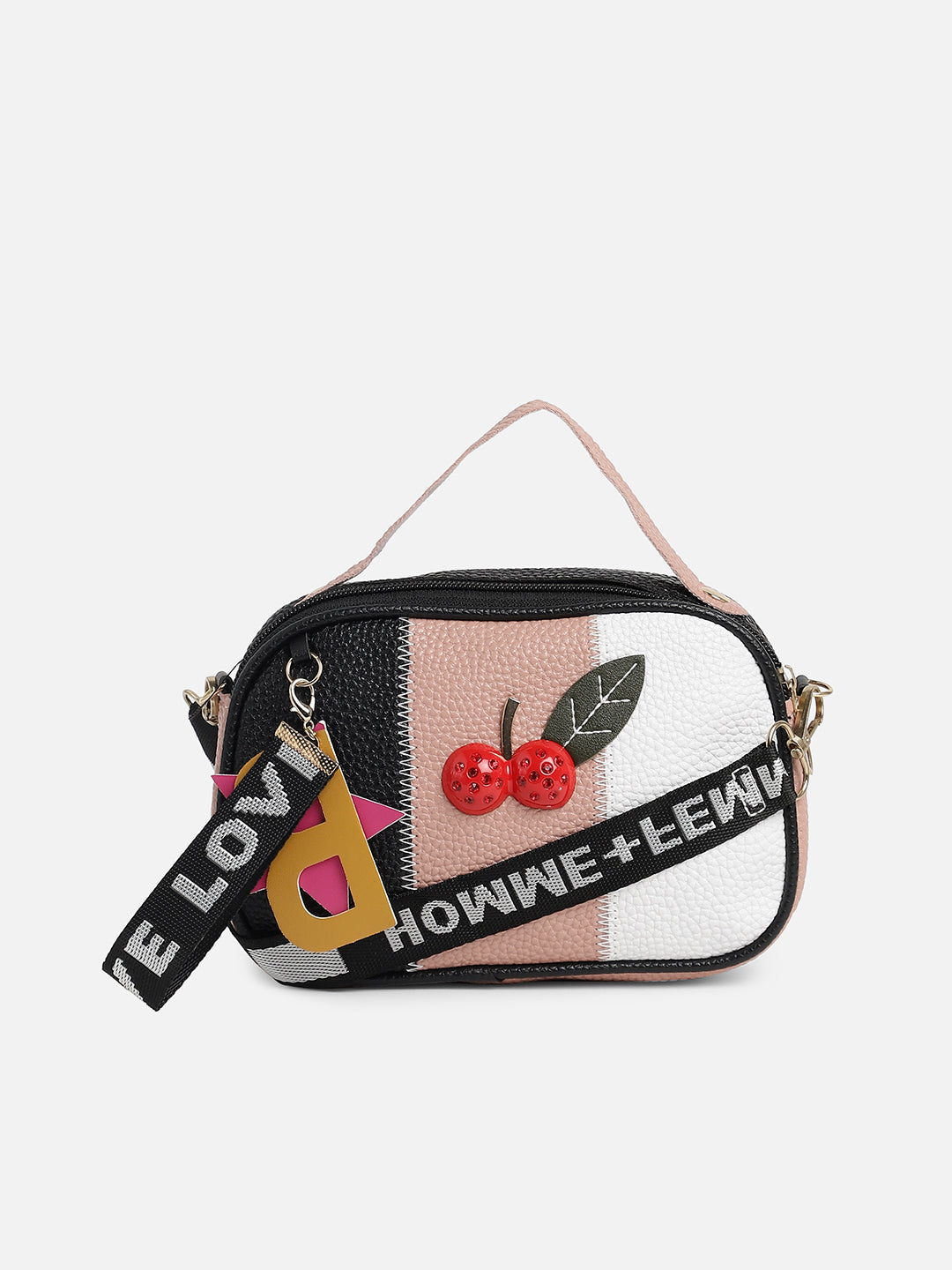 Multicolour Colourblocked Vegan Leather Sling Bag