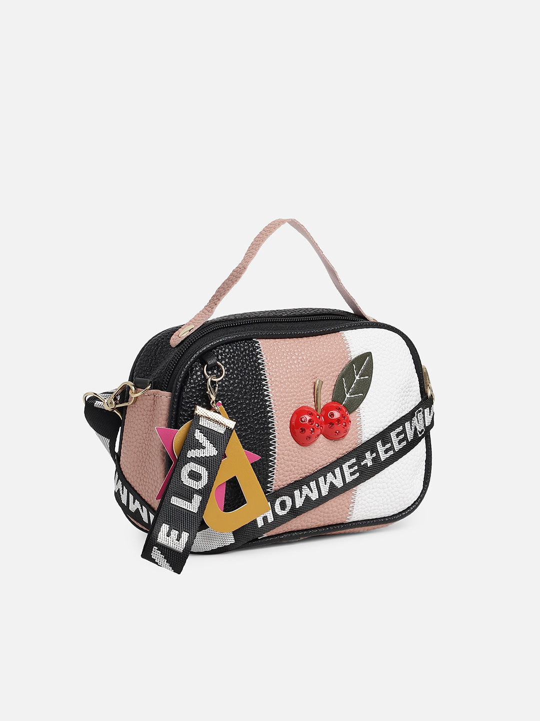 Multicolour Colourblocked Vegan Leather Sling Bag