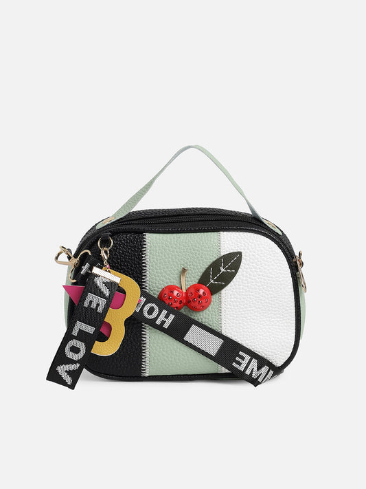 Multicolour Colourblocked Vegan Leather Sling Bag