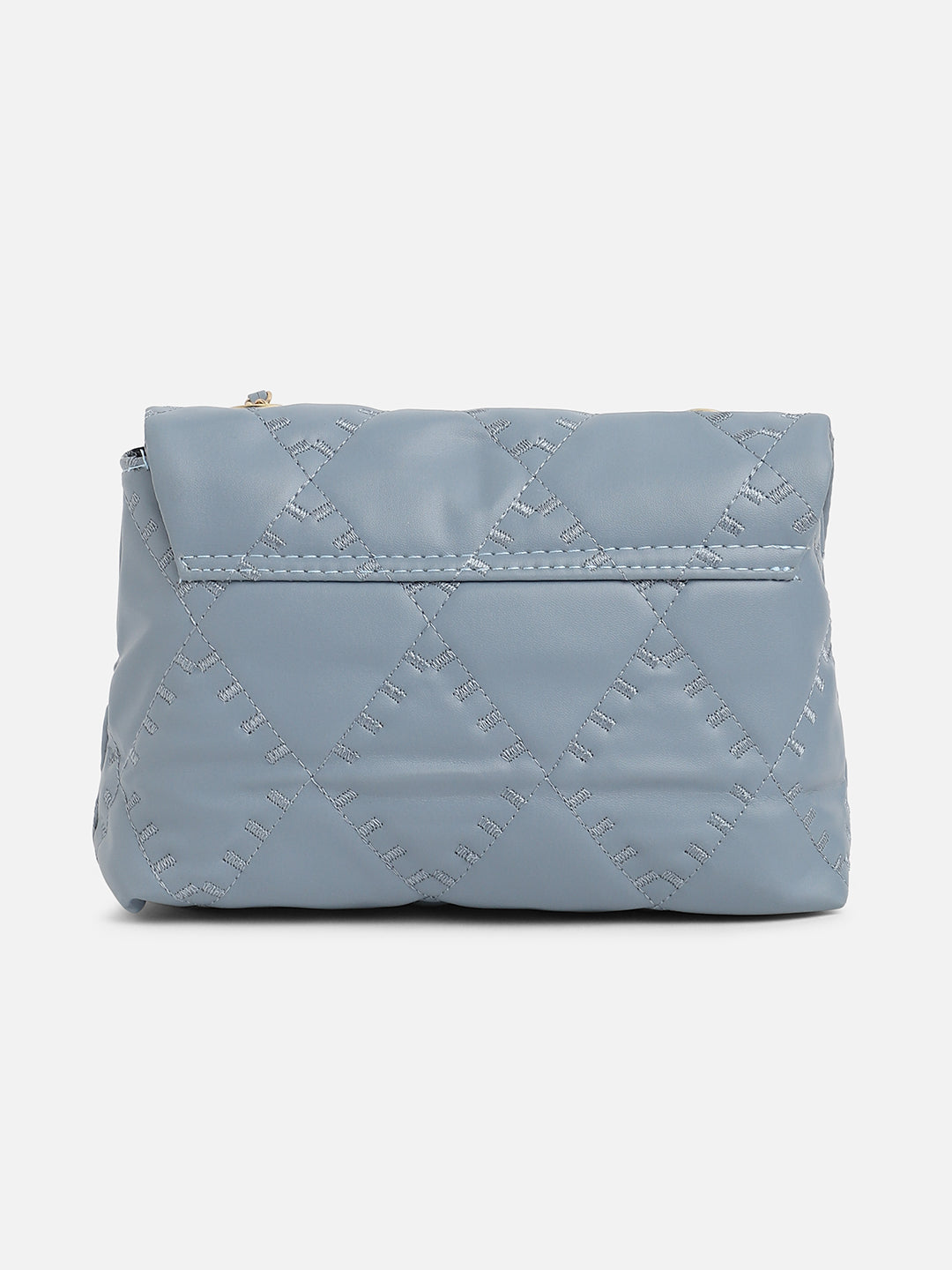 Blue Quilted Vegan Leather Sling Bag