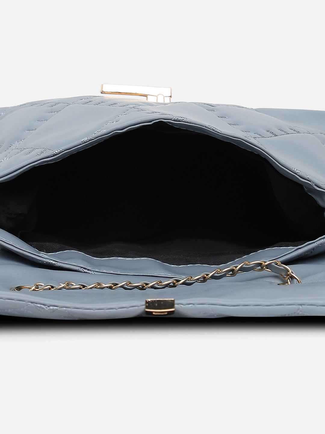 Blue Quilted Vegan Leather Sling Bag
