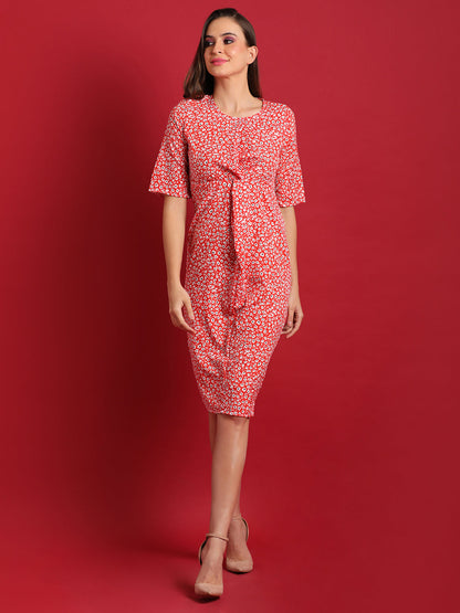 Micro Floral Sheath Dress