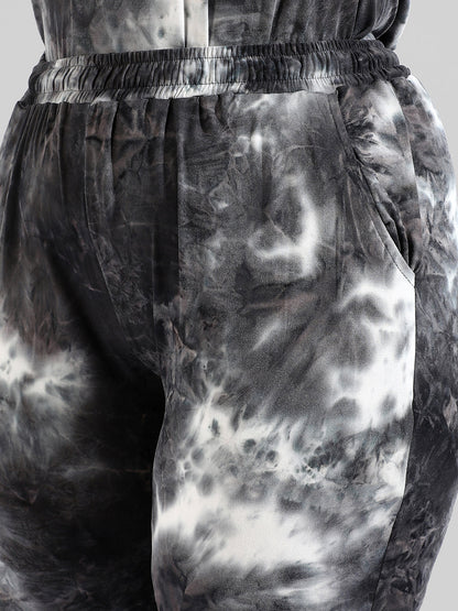 Instafab Plus Women Tye-Dye Stylish Hooded Co-Ords Set