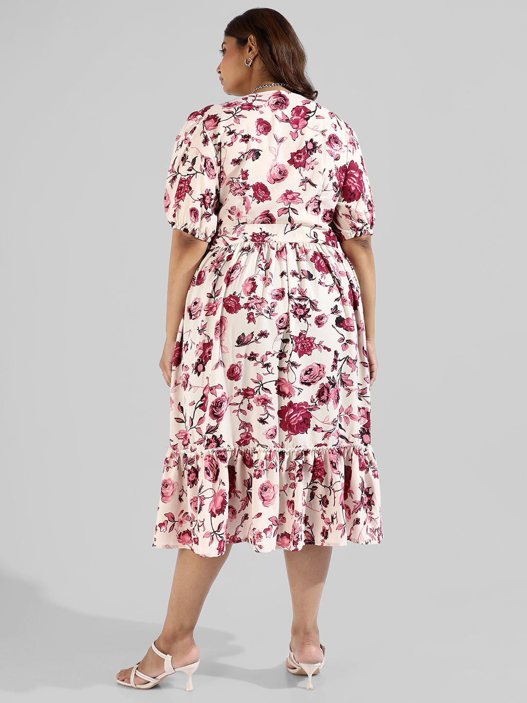 Floral Design, Button Stylish Casual Dresses