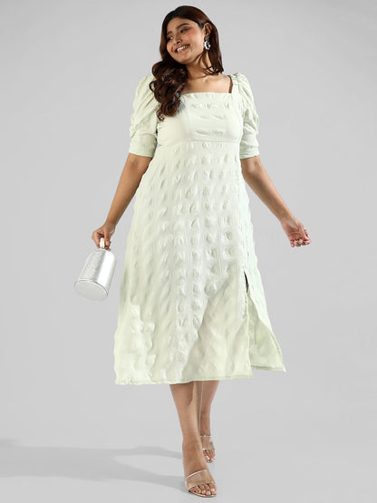 Solid Side Cut Design Stylish Casual Dress