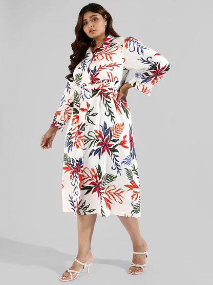 Floral Design, Button Stylish Casual Dresses