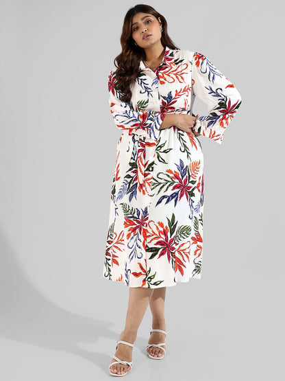 Floral Design, Button Stylish Casual Dresses