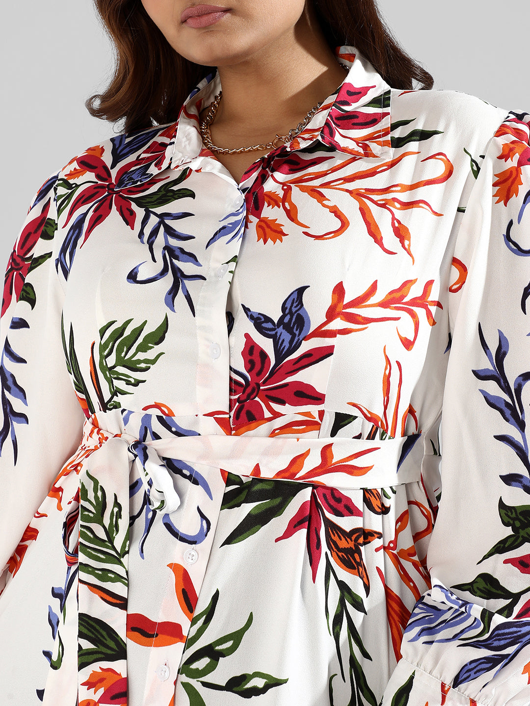 Instafab Plus Women Floral Design, Button Stylish Casual Dresses