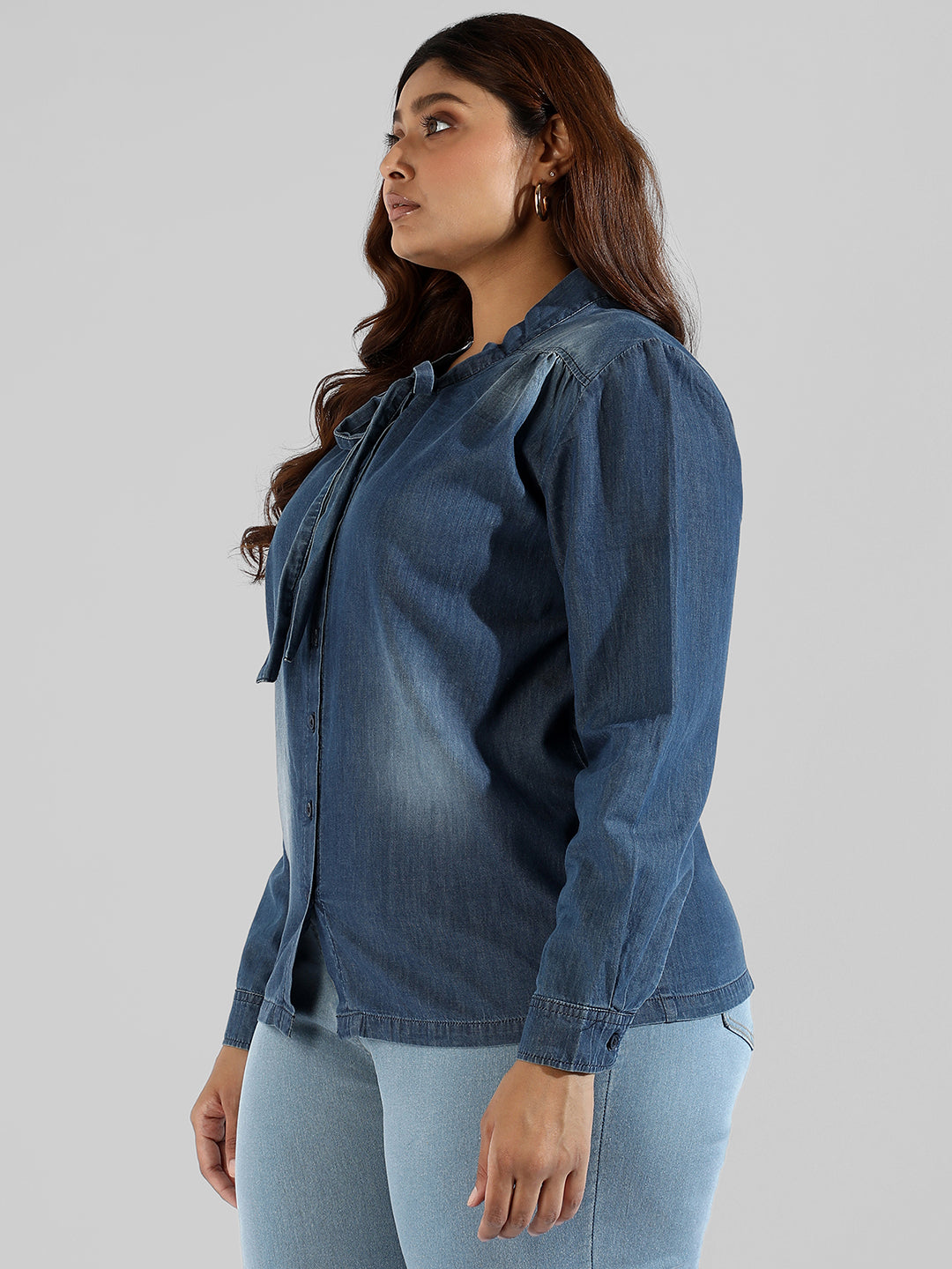 Solid Stylish Denim Shirts