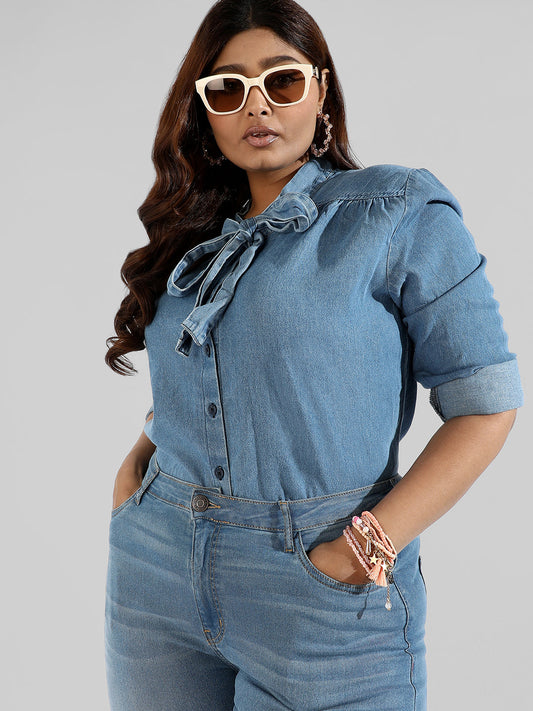 Solid Stylish Denim Shirts