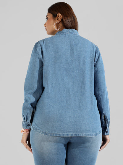 Solid Stylish Denim Shirts