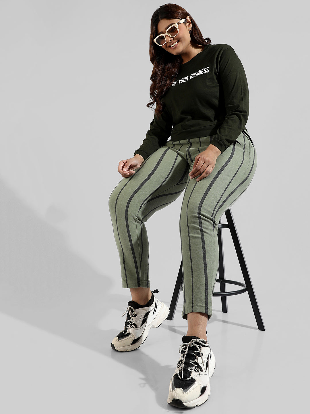 Striped Stylish Active & Evening Trackapnt