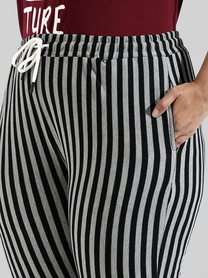 Instafab Plus Women Striped Stylish Active & Evening Trackapnt