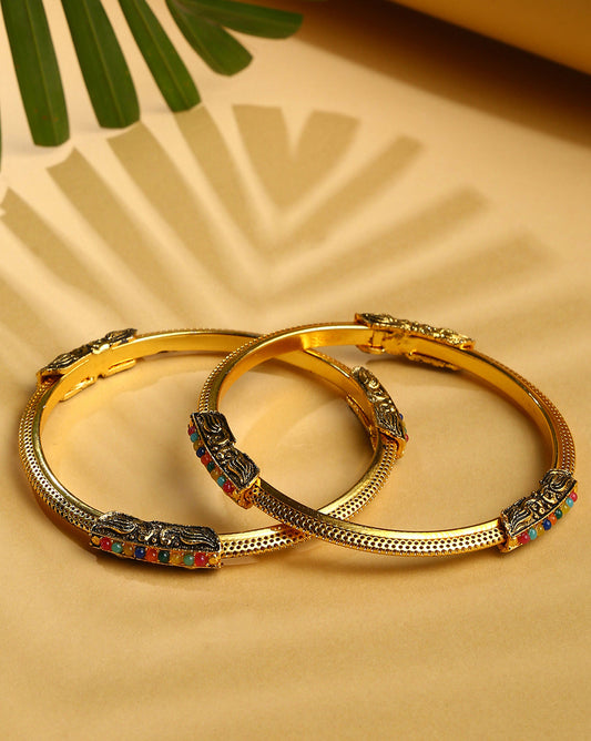 Set Of 2 Gold- Plated Bangles