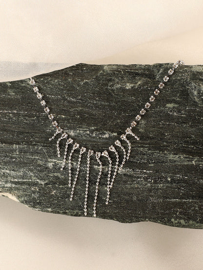 Silver-Plated Artificial Stones Necklace