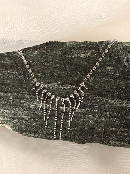 Silver-Plated Artificial Stones Necklace