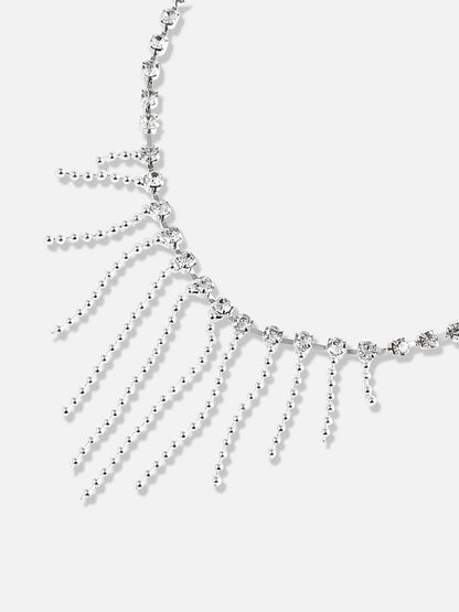 Silver-Plated Artificial Stones Necklace