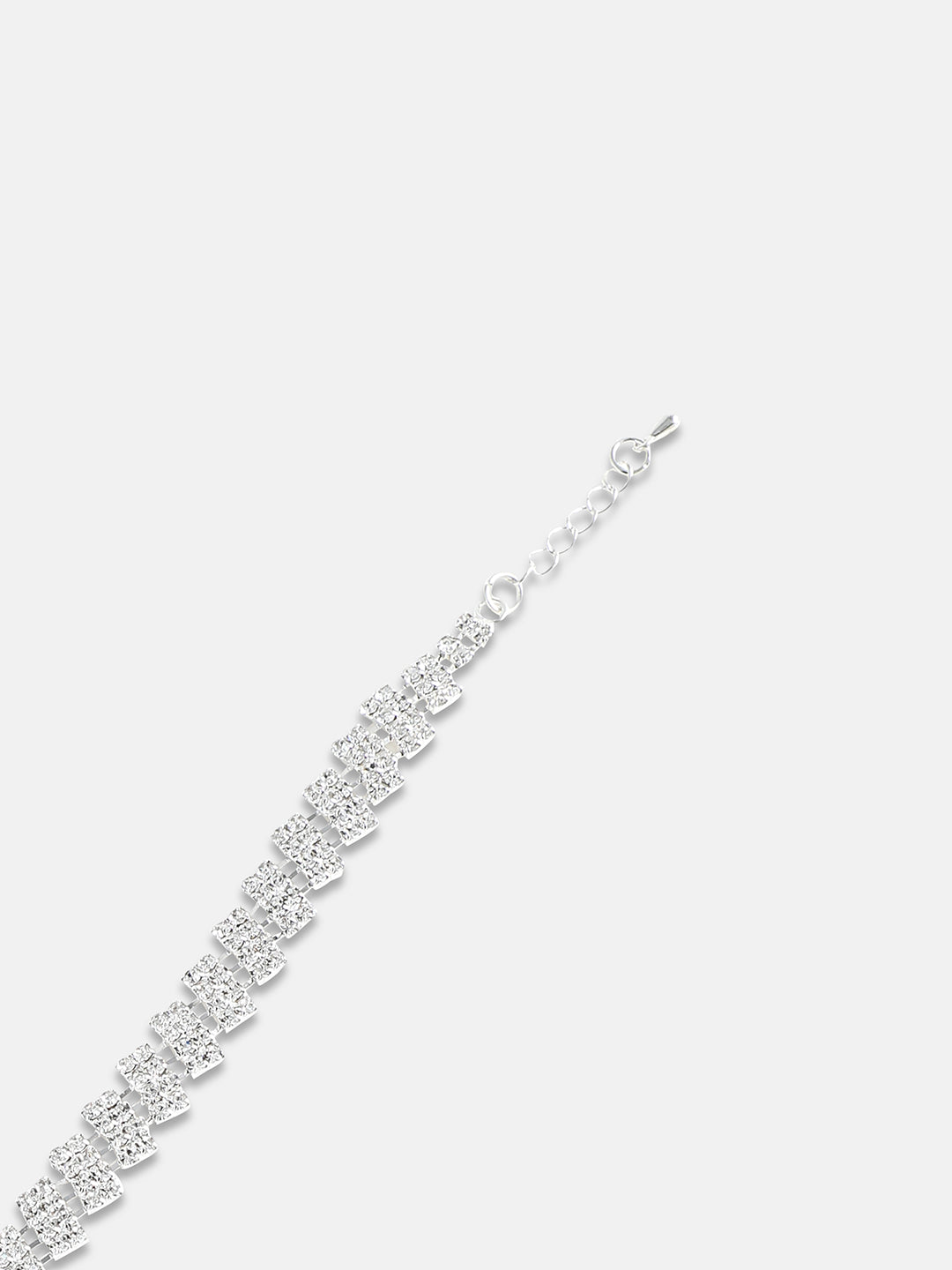Silver Plated Artificial Stones Wraparound Bracelet