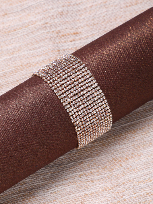 Gold-Plated Stone Studded Wraparound Bracelet