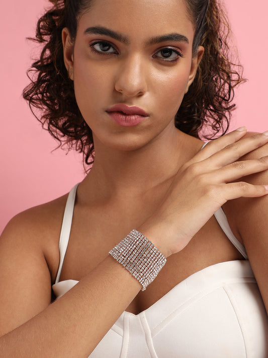 Gold-Plated Stone Studded Wraparound Bracelet