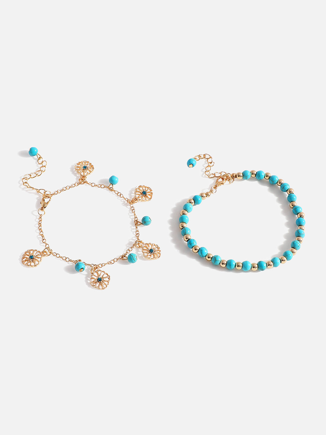 WOMEN GOLD PLATED SET OF 2 ANKLET CUM BRACELET